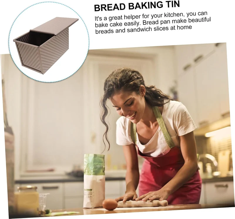 Alipis Kohlenstoffstahl Toastform mit Deckel 450g, Antihaftbeschichtet