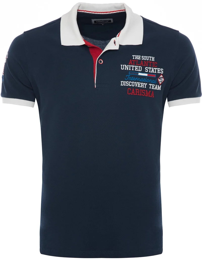 Carisma Kurzarm Poloshirt für Herren 100% Baumwolle ? Herren Polo Shirt mit Stickerei ? Angenehmes R
