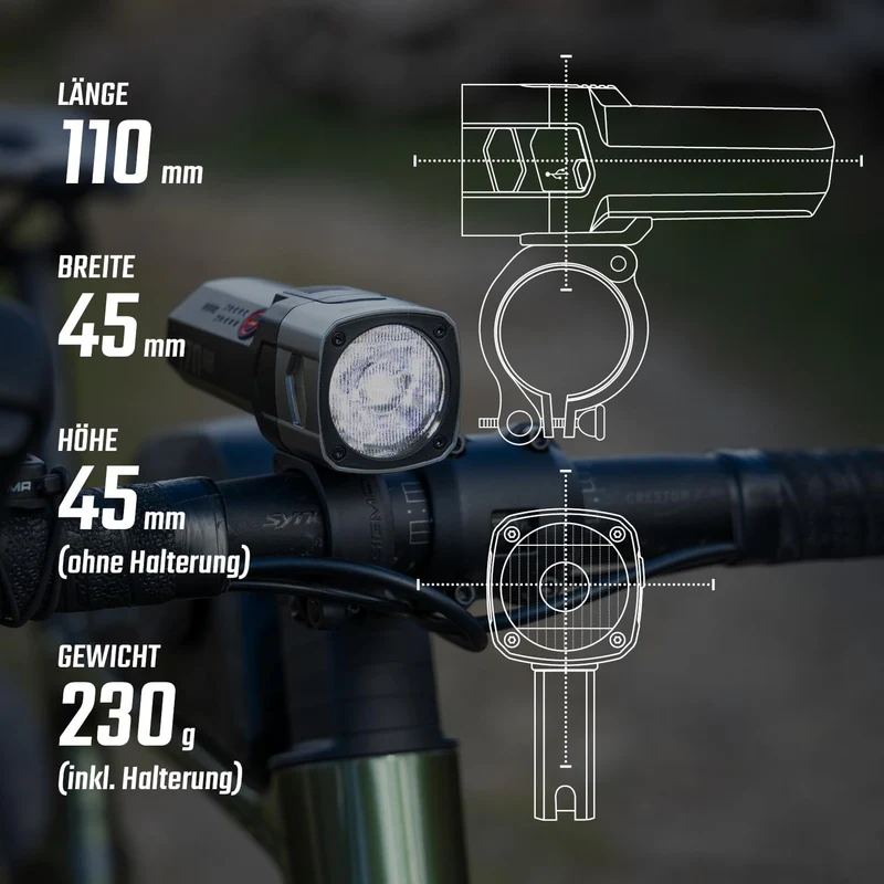 SIGMA Aura 170 HB Link + Hiro 50 Link| StVZO-konformes LED-Fahrradlampenset