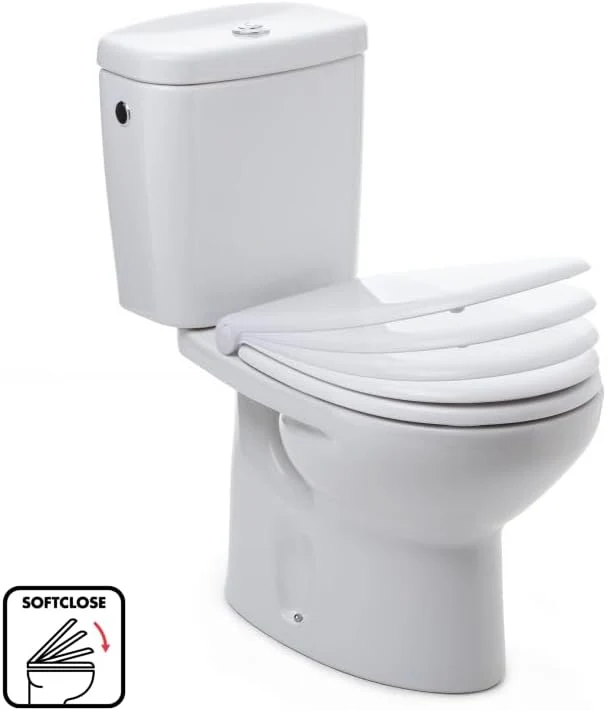 TATAY WC-Sitz Flat Toilettendeckel Universal kompatibel mit Victoria Oval - Weicher Tropfen, Oval -