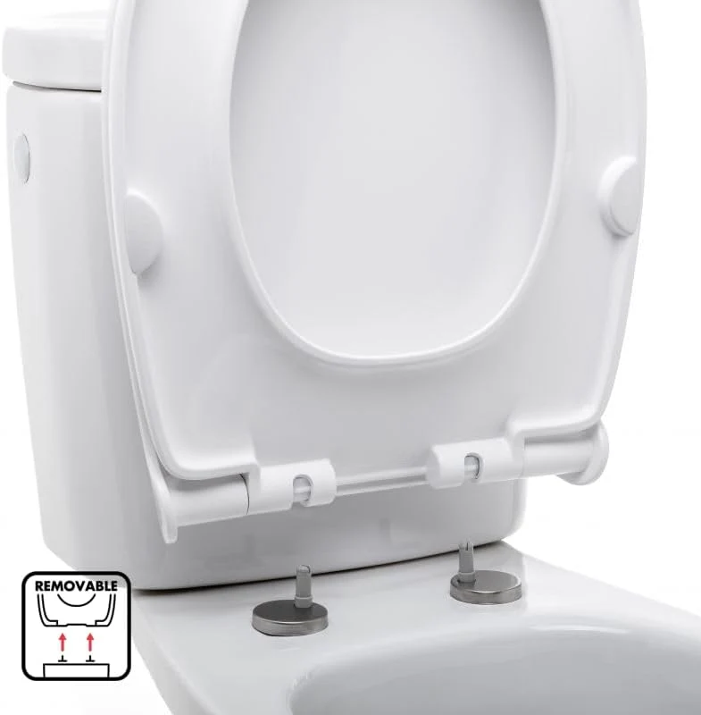 TATAY WC-Sitz Flat Toilettendeckel Universal kompatibel mit Victoria Oval - Weicher Tropfen, Oval -