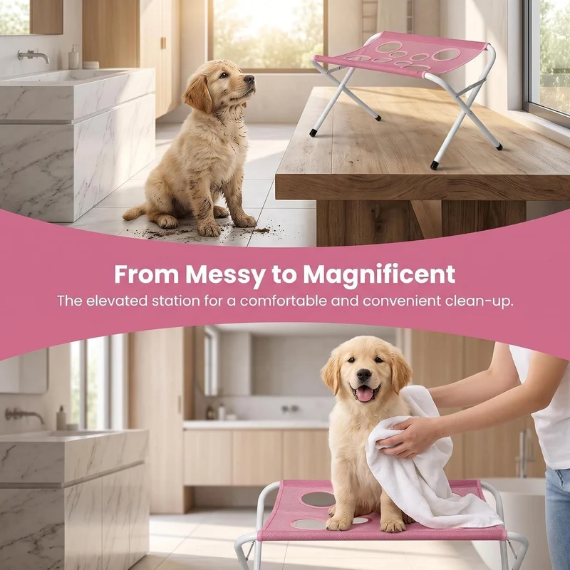 Pflegetisch Für Haustiere Hundebadetisch Faltbarer Haustier-Pflegeständer Rosa, Rosa