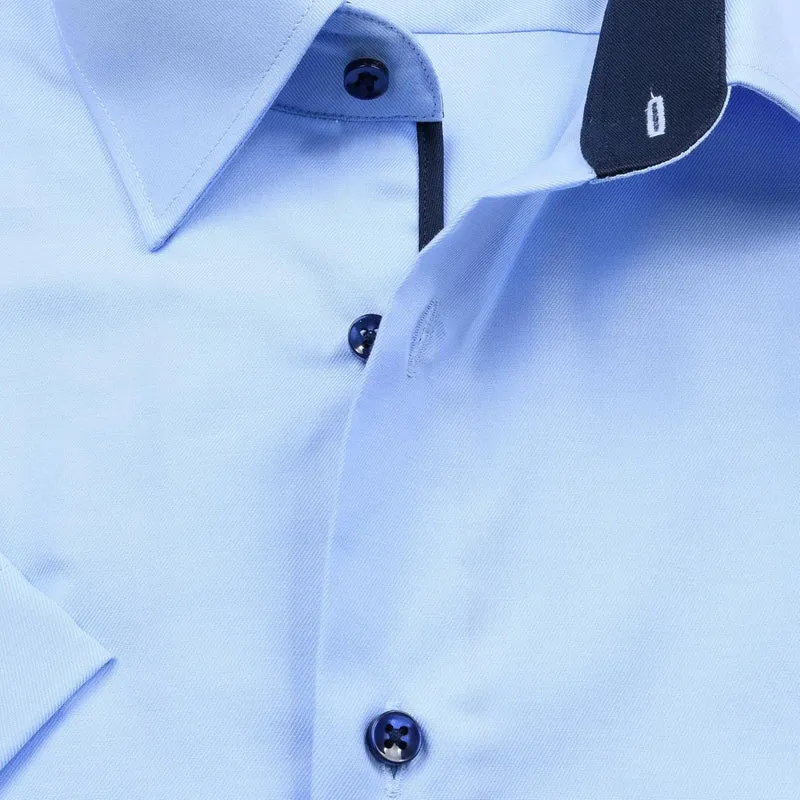 ETERNA Herren Businesshemd Kurzarm Comfort FIT | Uni | Bügelfrei | Kent Kragen 47 Hellblau_(11)_, 47