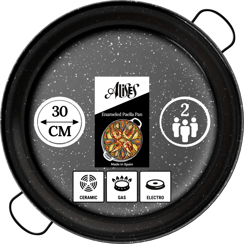 Alises - Paella-Pfanne aus emailliertem Kohlenstoffstahl (natürliche Antihaftbeschichtung) - Paella