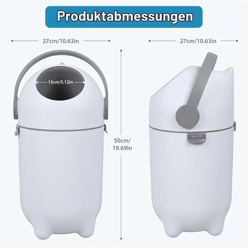 Windeleimer mit luftdichtem Deckel, geruchsfreier Windeleimer, 15 Liter/4 Gallonen-Abfalleimer für K