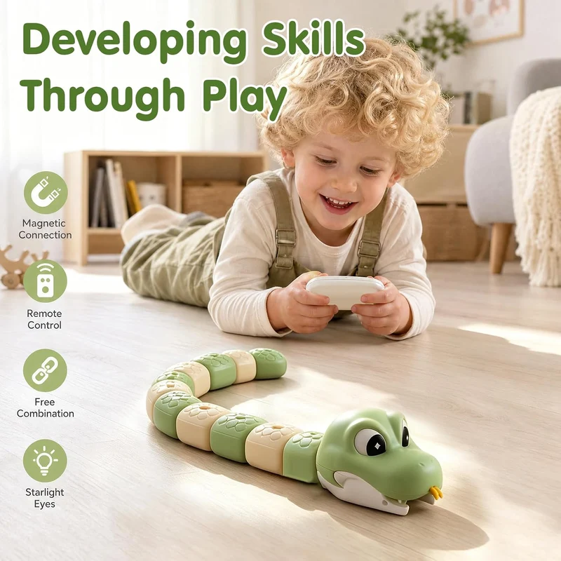 Magnetic Snake Game Toy Eating Itself,Magnetspiele für Unterwegs