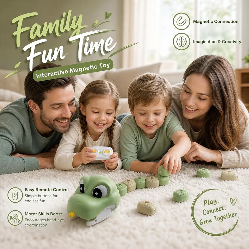 Magnetic Snake Game Toy Eating Itself,Magnetspiele für Unterwegs