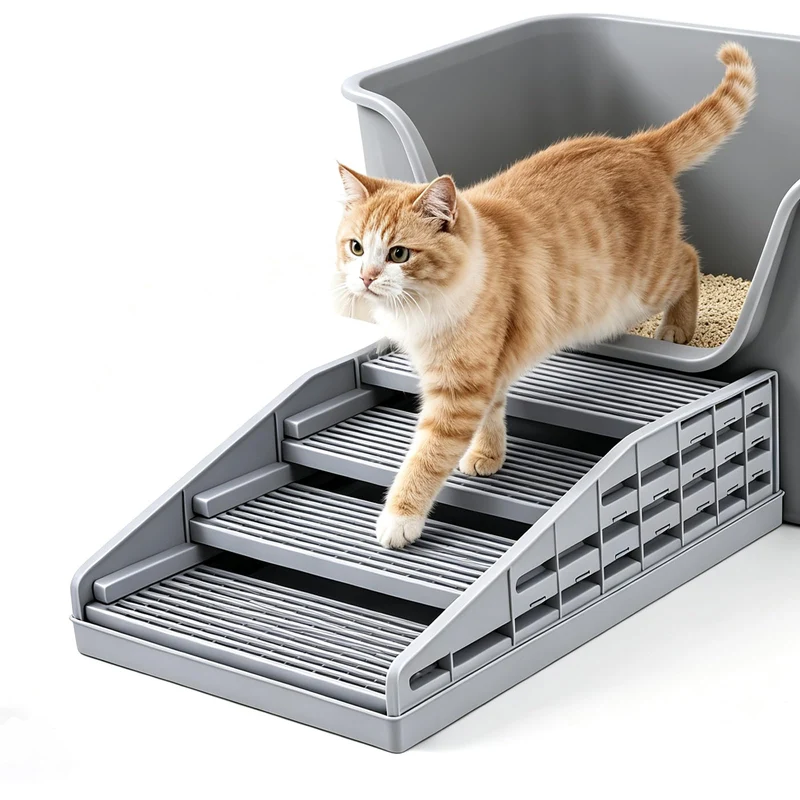 Katzentreppe, rutschfeste Katzentreppe für Katzentoiletten