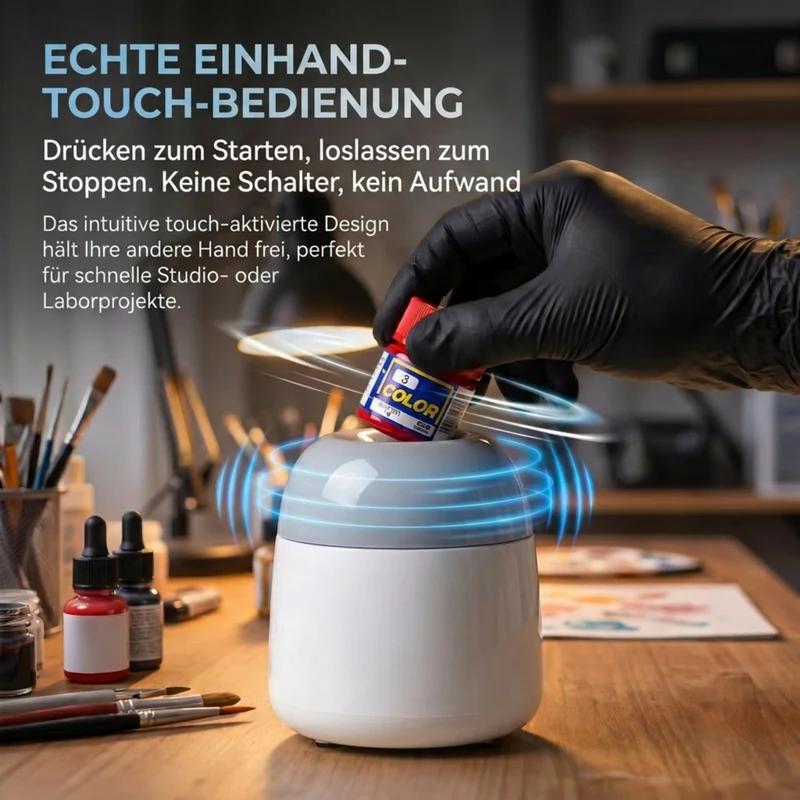 7600 U/min Mini-Vortex-Mischer und Farbrüttler, USB-C-betriebener Labor-Vortex-Rüttler mit Touch-Fun