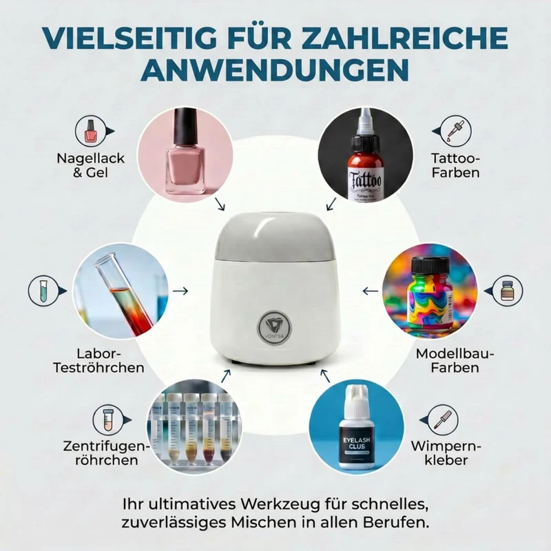7600 U/min Mini-Vortex-Mischer und Farbrüttler, USB-C-betriebener Labor-Vortex-Rüttler mit Touch-Fun