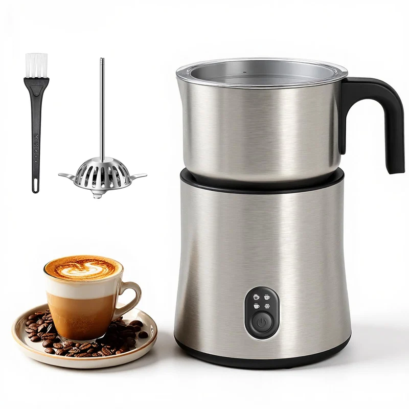 NAPASA 500ml Elektrisch Milchaufschäumer für Milchschaum & Heisse Milch, 4-in-1 Elektrischer Milchsc