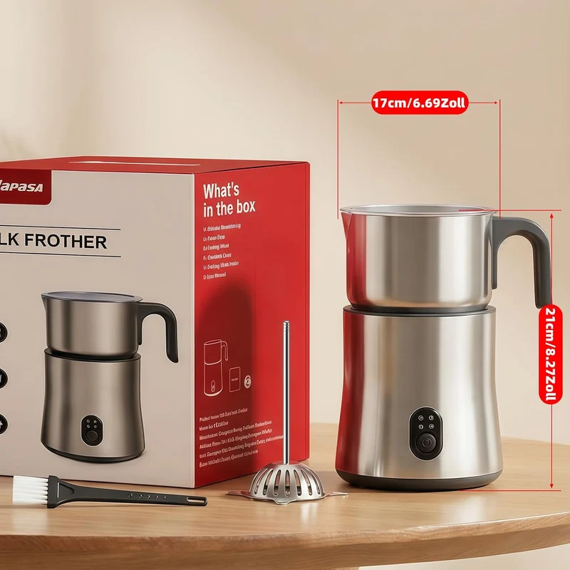 NAPASA 500ml Elektrisch Milchaufschäumer für Milchschaum & Heisse Milch, 4-in-1 Elektrischer Milchsc