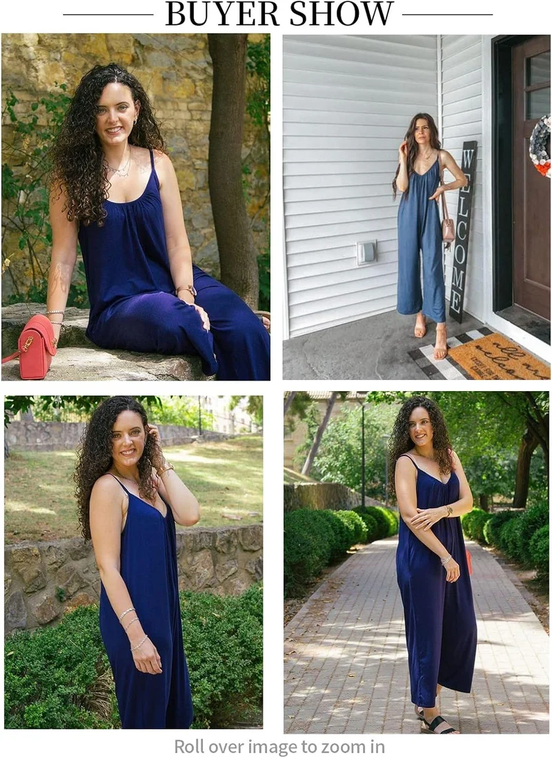 Dokotoo Damen Jumpsuit Ärmellos Jumpsuit Casual Overall Sexy Hosenanzug V-Ausschnitt Playsuit Sommer