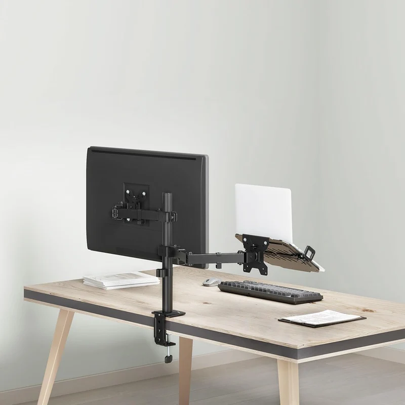 LogiLink Monitor und Notebook Tischhalterung für 1x 17–32" Bildschirm mit 10 kg max., 12-17" Noteboo