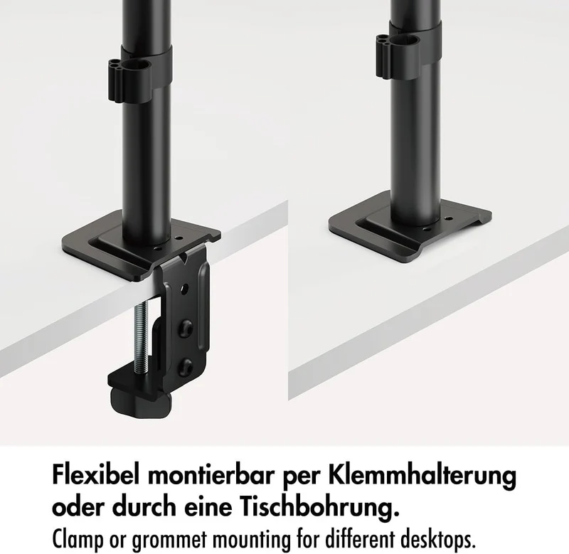 LogiLink Monitor und Notebook Tischhalterung für 1x 17–32" Bildschirm mit 10 kg max., 12-17" Noteboo