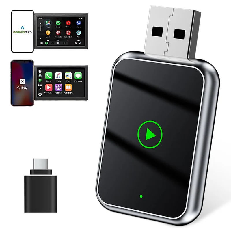 2026 Carplay Wireless Adapter, Android Auto Wireless Adapter, Car Play Adap-TER Auto mit USB und Typ