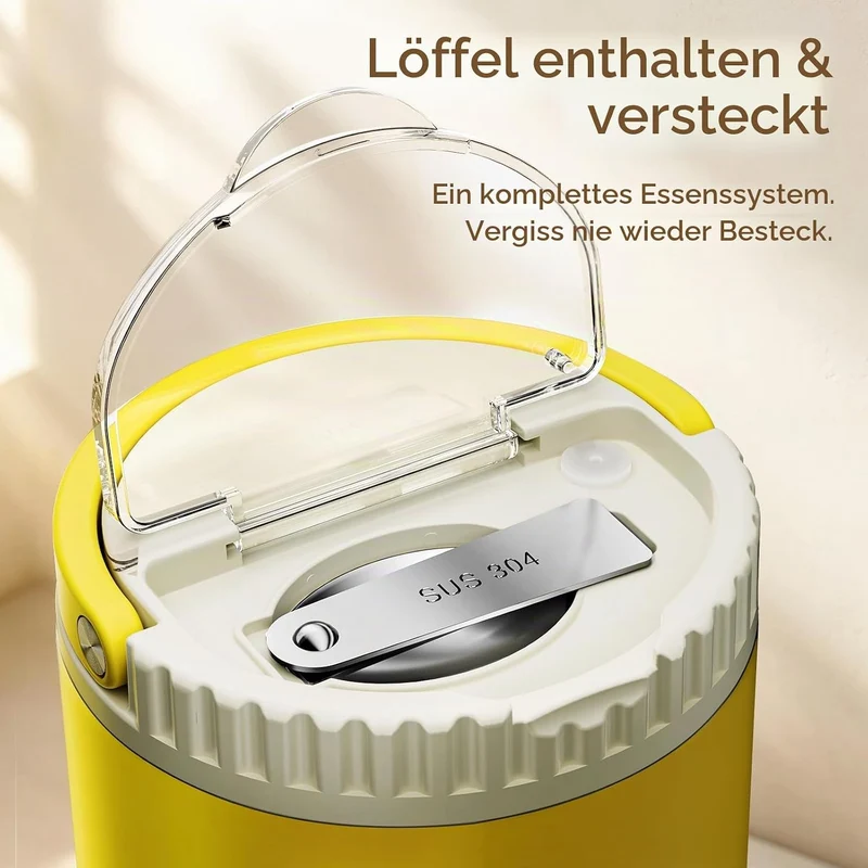 G.a HOMEFAVOR Thermobehälter für Essen 532ml, Edelstahl Warmhaltebehälter mit Löffel, Thermobecher A