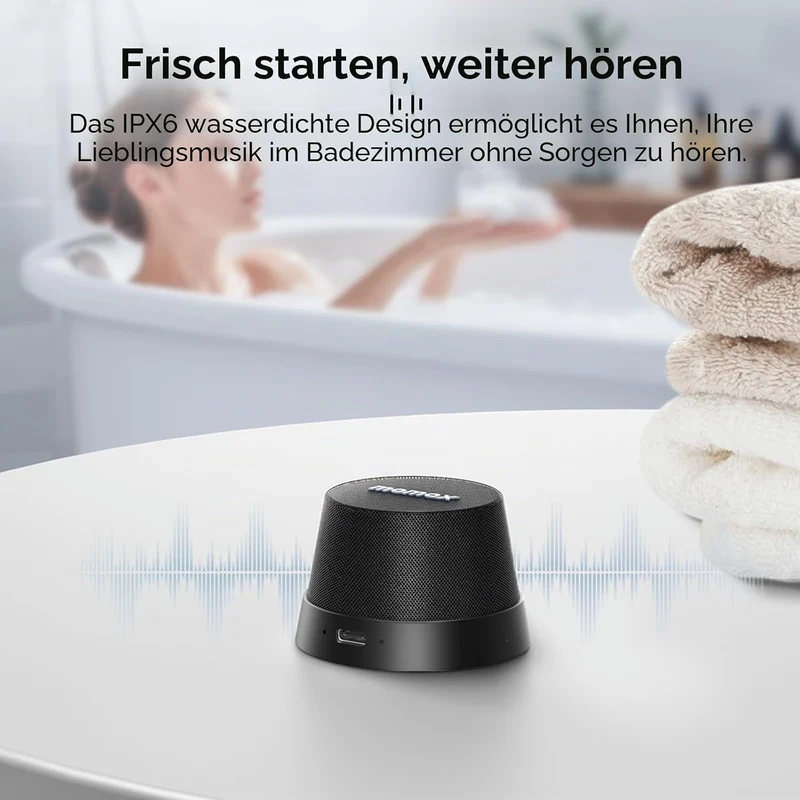 MOMAX Magnetisch Tragbarer Wireless Lautsprecher Speaker, IPX6 Wasserdicht Mini Musikbox,Verbesserte