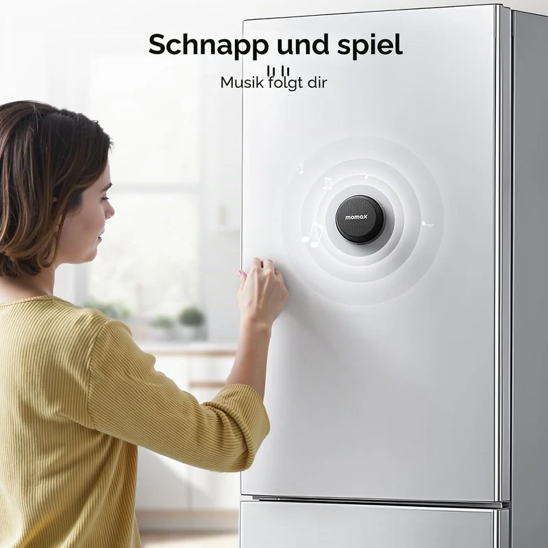 MOMAX Magnetisch Tragbarer Wireless Lautsprecher Speaker, IPX6 Wasserdicht Mini Musikbox,Verbesserte