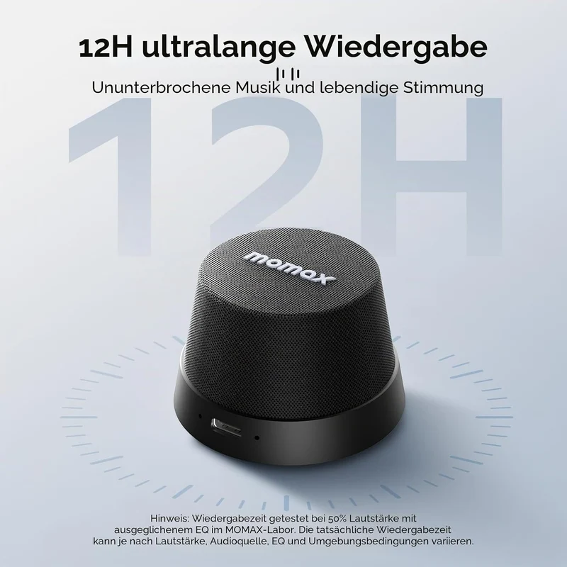 MOMAX Magnetisch Tragbarer Wireless Lautsprecher Speaker, IPX6 Wasserdicht Mini Musikbox,Verbesserte
