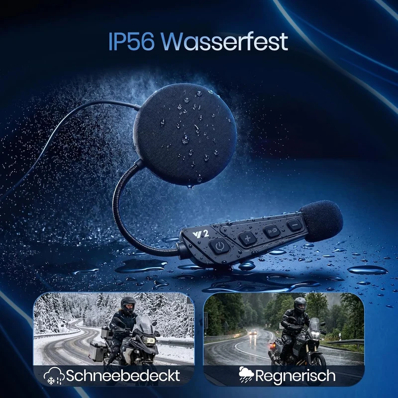 Motorradhelm Bluetooth Headset, Motorrad Headset für Radfahren Skifahren