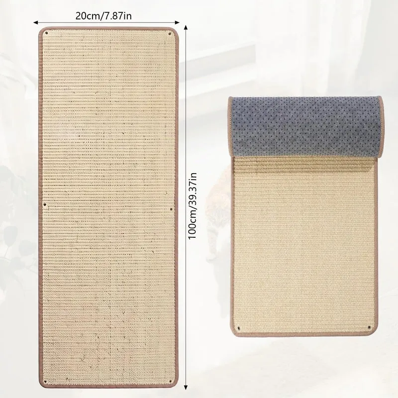 Kratzmatte Katze,2 Pack Kratzbretter Katze Sisal, Kratzmatte Katze aus natürlichem Sisal mit Selbstk