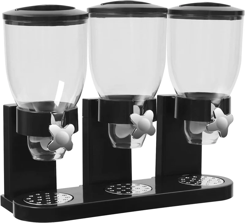 Cereal Dispenser Countertop 3er Set, Drehknopf-Müslispender Mit Transparenten Behältern, Luftdichter