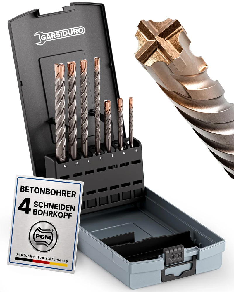 SDS Plus Betonbohrer Set PGM zertifiziert [7tlg. Ø 5-12 mm]