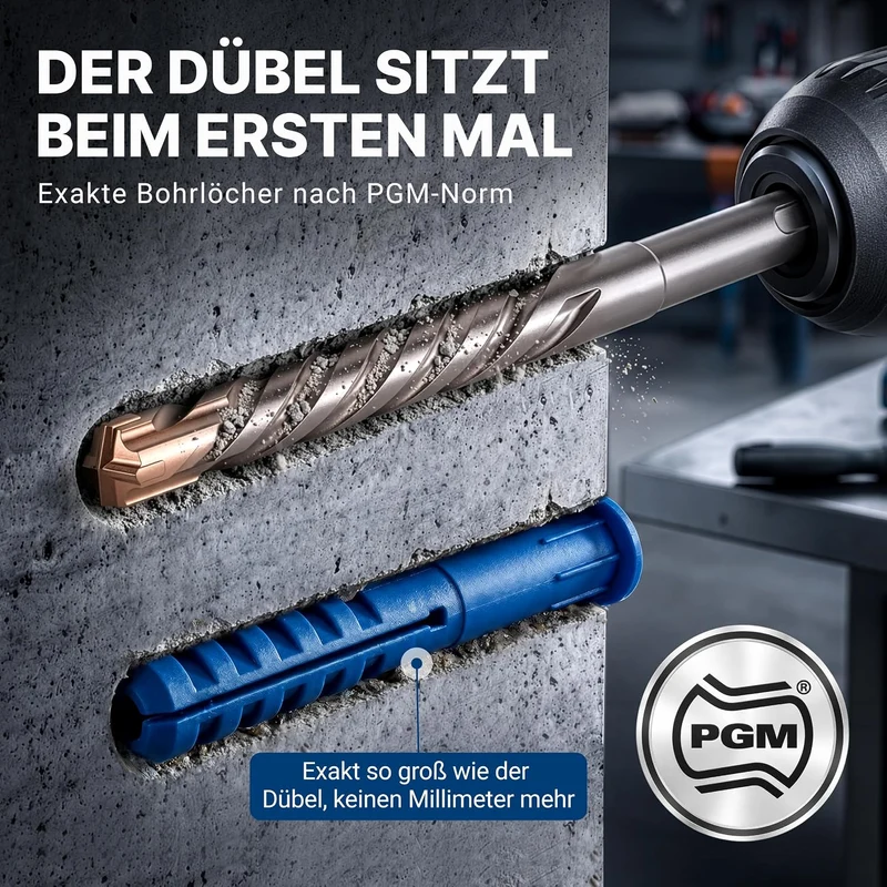 SDS Plus Betonbohrer Set PGM zertifiziert [7tlg. Ø 5-12 mm]