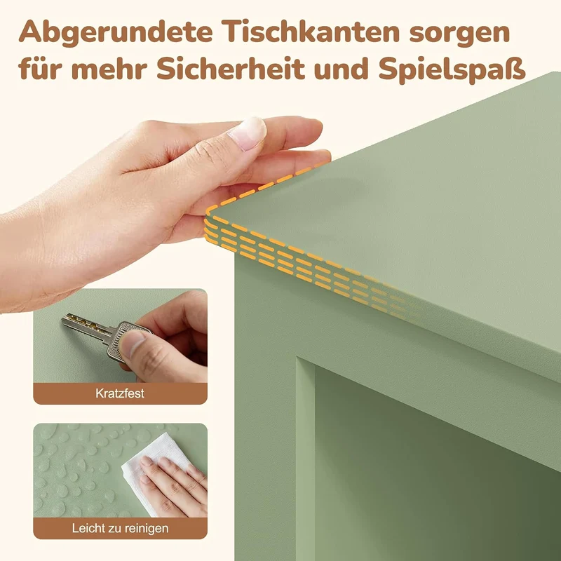 YOUDENOVA Kinderregal mit 3 Boxen & Rollen, 102,2x33x61,5 cm Premium Spielzeugaufbewahrung und Büche