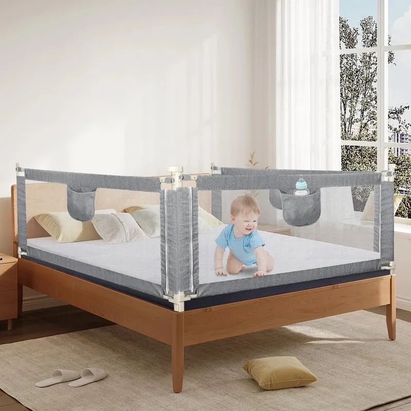 Supfine Bettgitter für Kinder, Höhenverstellbar 70-99 cm, Rausfallschutz Bett aus Kohlenstoffstahl,