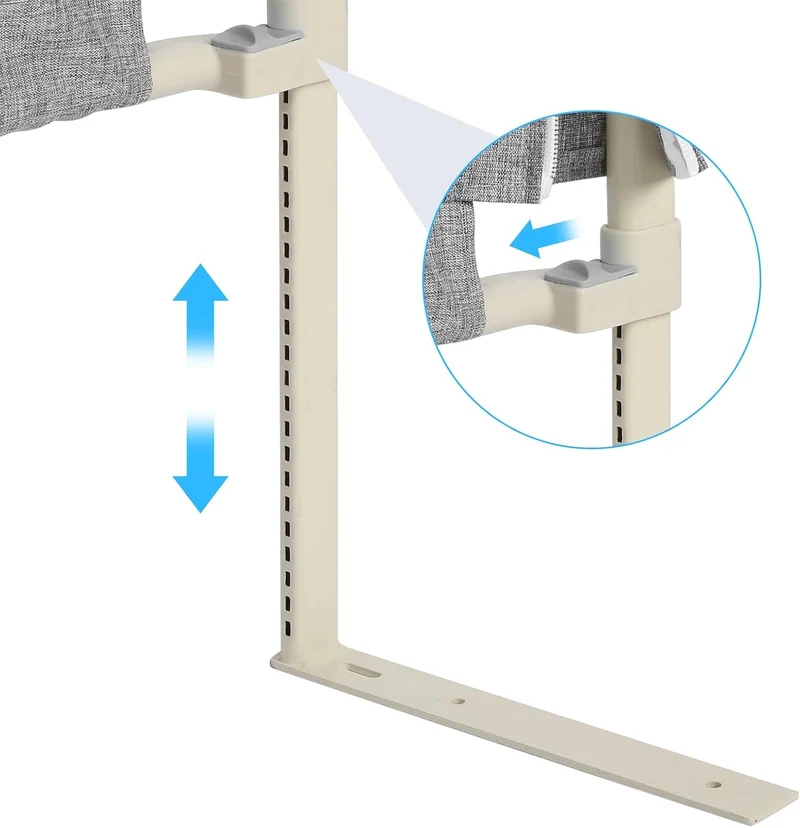 Supfine Bettgitter für Kinder, Höhenverstellbar 70-99 cm, Rausfallschutz Bett aus Kohlenstoffstahl,