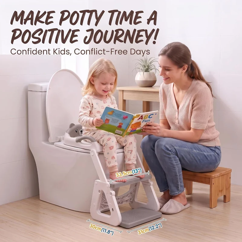 Toilettensitz Kinder mit Treppe, 2-in-1 klappbar toilettenleiter, stabil