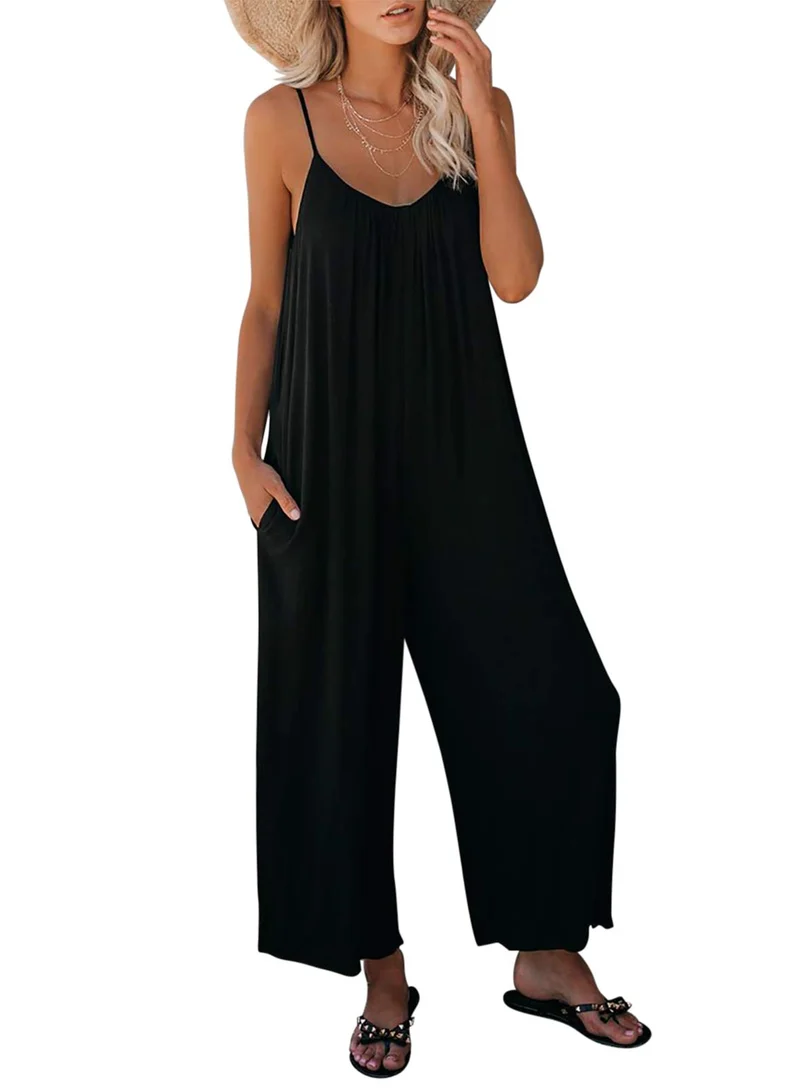 Dokotoo Damen Jumpsuit Ärmellos Jumpsuit Casual Overall Sexy Hosenanzug V-Ausschnitt Playsuit Sommer
