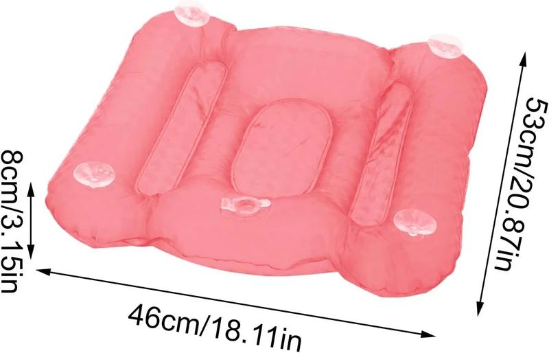 Bath Cushion, Inflatable Bathtub Pillow, PVC Material, Curved Design, Anti Slip Bathing Pad, Tub Hea