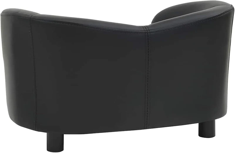 Katzen- und Hundesofa Schwarz Kunstleder 67x41x39cm für kleine Tiere Haustiersofa 170946