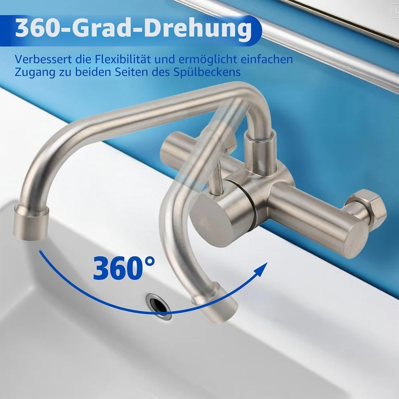 Wasserhahn Küche Wandmontage mit 2 Strahlarten