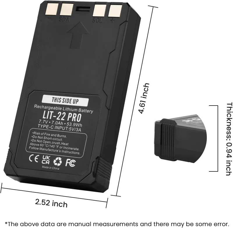 LIT-22 Pro Ersatzakku für Spypoint Flex Series（M，S, G36，Plus） Cellular Trail Camera Black, Black