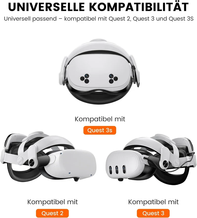 BEBONCOOL Headstrap für Meta Quest 3/3S/2 mit 10000 mAh Magnet Akku-Digitales Display,5H längere Spi