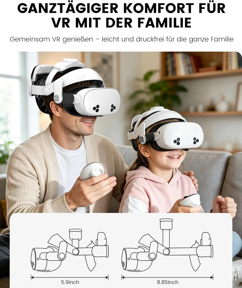 BEBONCOOL Headstrap für Meta Quest 3/3S/2 mit 10000 mAh Magnet Akku-Digitales Display,5H längere Spi