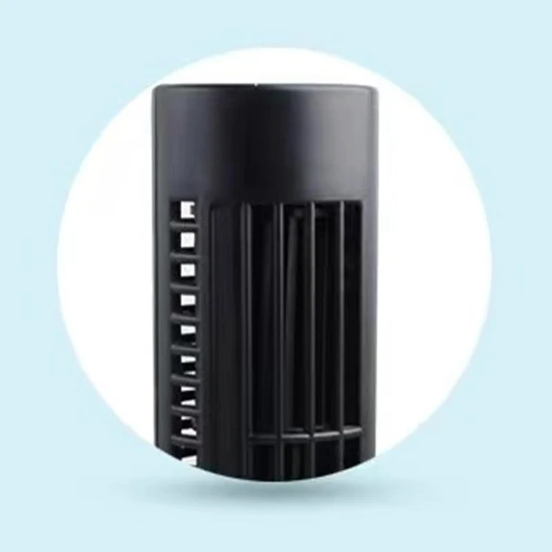 USB Flügelloser Turmventilator, Oszillierend 2 Geschwindigkeiten | Schwarz, Wiederaufladbar, Leiser
