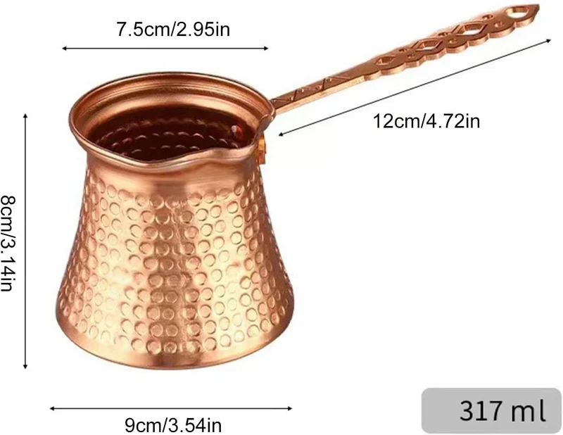 Generisch Türkische Kupfer Kaffeekanne 0.096 Liter Brown Kaffeekanne