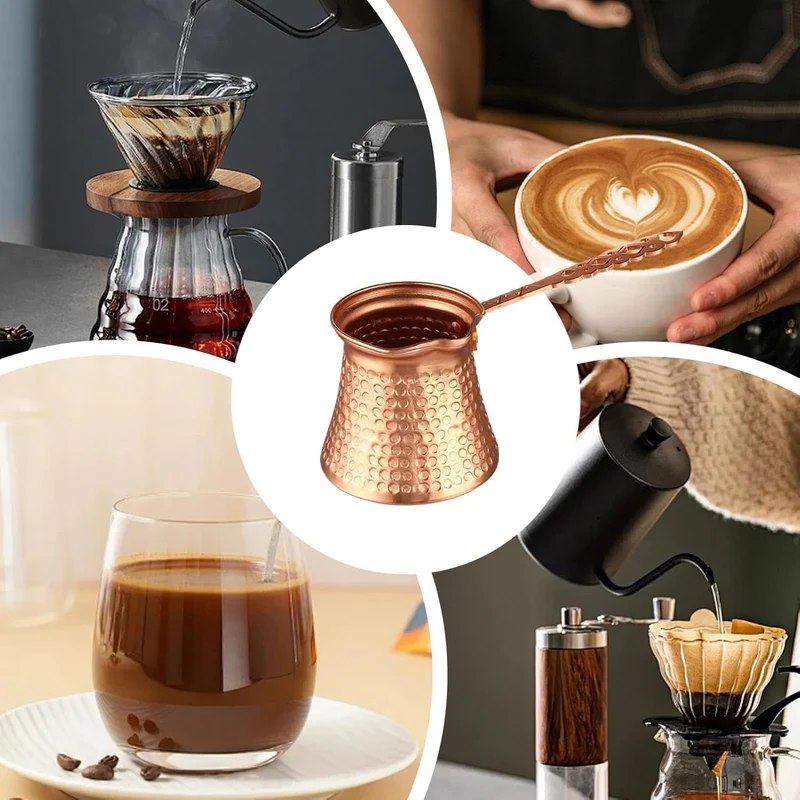 Generisch Türkische Kupfer Kaffeekanne 0.096 Liter Brown Kaffeekanne