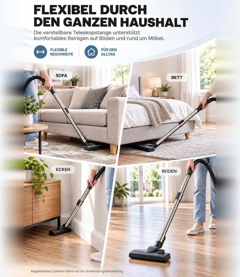 Staubsaugerrohr Ersatzteile Teleskoprohr Kompatibel mit Miele Staubsaugern