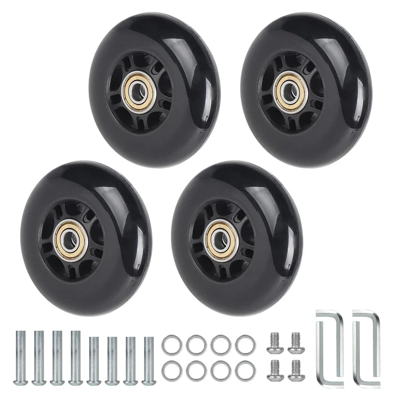 CPROSP 4tlg Koffer Ersatzrollen 80 * 24mm, Ersatzrollen für Gepäck, Kofferrollen Ersatzrollen Gummi,