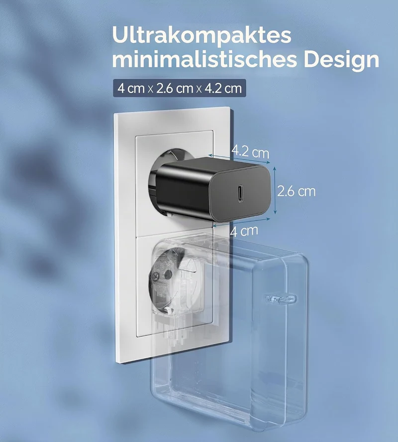 20W USB C Adapter, USB-C Ladegerät kompatibel mit i-Phone 17/16/15/14/13 Plus Pro Max Mini, i-Pad, A