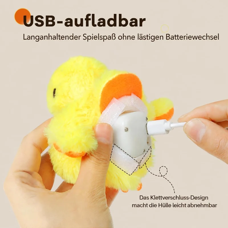 Potaroma Katzenspielzeug Ente, Katzenminze, Elektrisch & Interaktiv, Kitten | Plüsch mit Touch-Senso