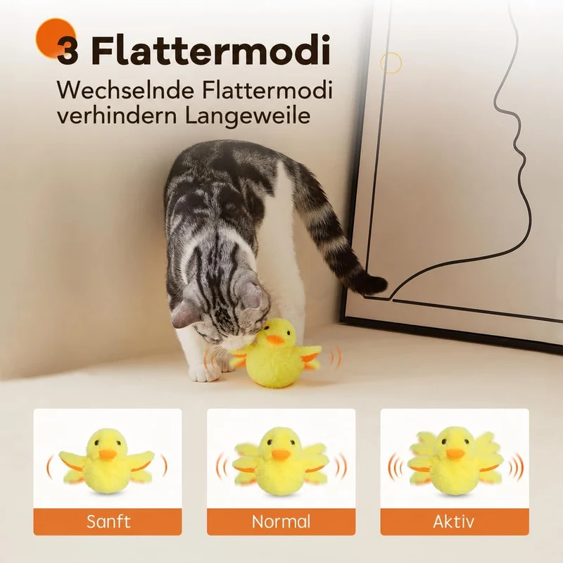 Potaroma Katzenspielzeug Ente, Katzenminze, Elektrisch & Interaktiv, Kitten | Plüsch mit Touch-Senso