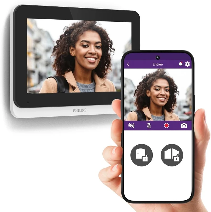PHILIPS WelcomeEye Connect WLAN-Video-Türsprechanlage (Connect 3 – 2 Monitore Set), Connect 3 – 2 Mo