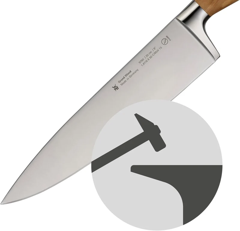 WMF Grand Wood Zubereitungsmesser 24 cm, Messer Holzgriff, Made in Germany, Olivenholzgriff Messer g